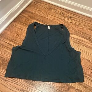Women's Sleeveless V-Neck Top - Dark Green